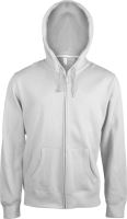 MEN'S FULL ZIP Kapucnis felső SWEATSHIRT White